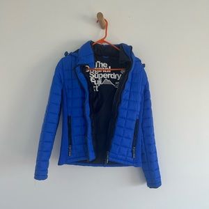 Superdry Electric Blue Puffer - Fitted size S